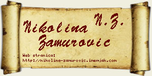 Nikolina Zamurović vizit kartica